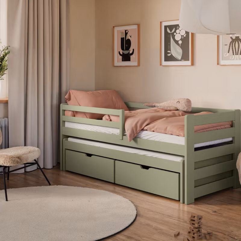 Børneseng/juniorseng med udtræksseng, dagseng Sebastian