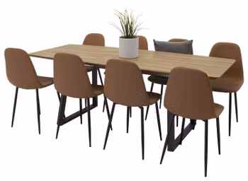 INCA | POLAR Matbord 200×85 + 8 matstolar