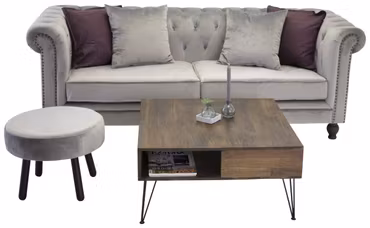 BALI | VELVET Soffbord 80x80 + 1 Soffa