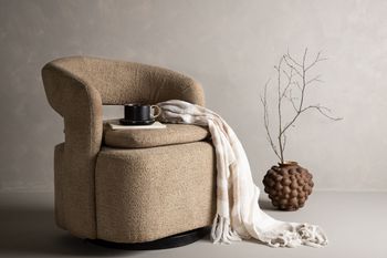 LAUREL Laurel Single Sofa - Black / Beige Boucle