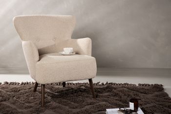 LINCOLN Lincoln Single Sofa - Walnut / Boucle Boucle