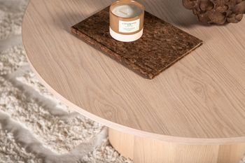 OLIVIA Soffbord ⌀80 vitputsad