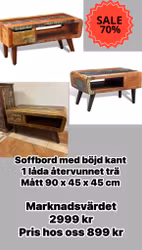 Soffbord återvunnet trä