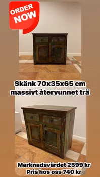 Skänk återvunnet trä