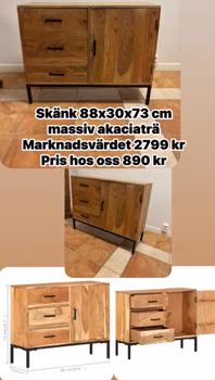 Skänk akacia trä