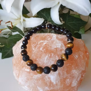 Herr Armband Tigeröga/Lavasten