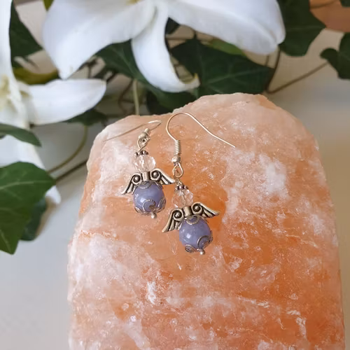 Skyddsänglar örhängen Akvamarin