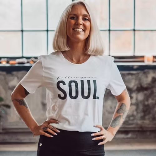 T-shirt "Follow Your Soul" Vit