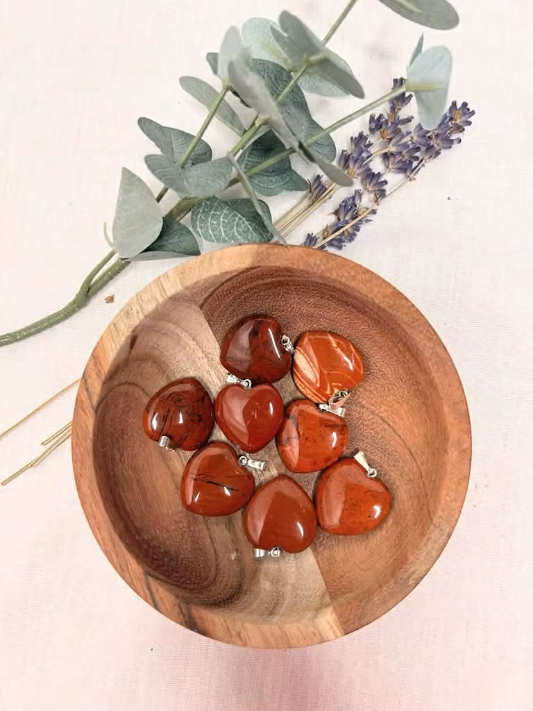 Röd jaspis Hjärta Hänge