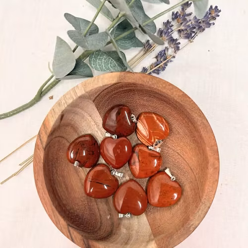 Röd jaspis Hjärta Hänge