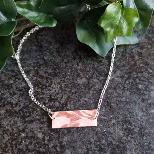Pink marble necklace