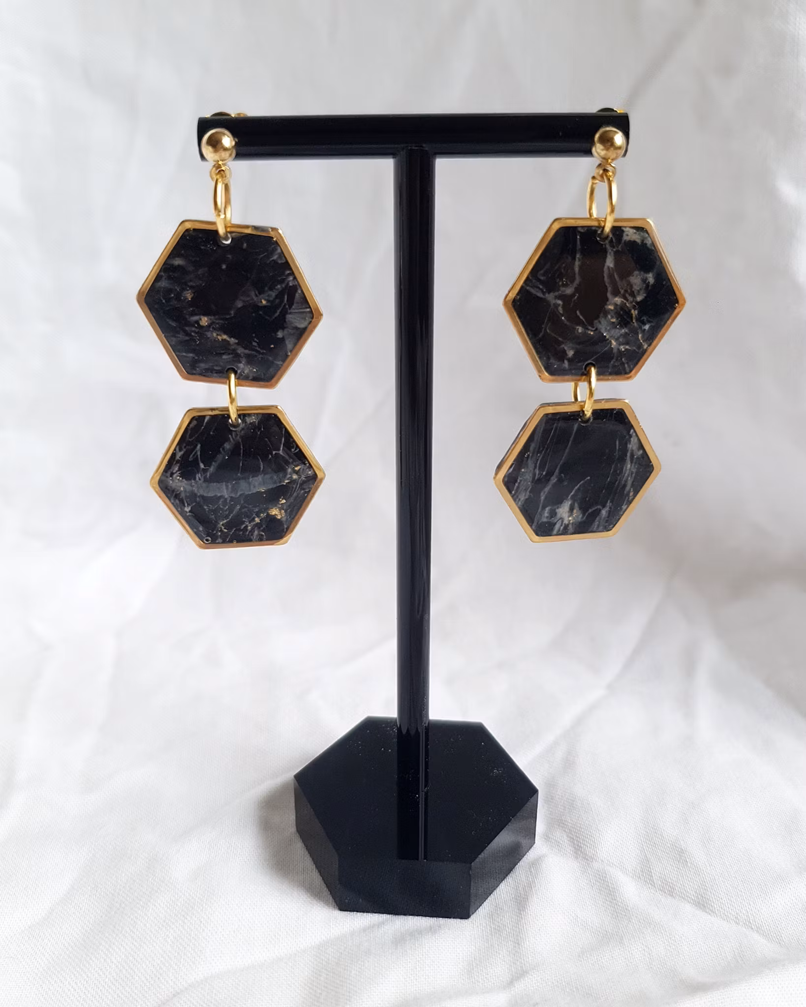 Gold and black dangle