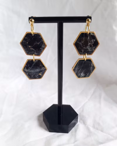 Gold and black dangle