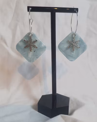 Silver snowflake hoop