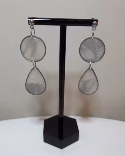 Silver and white dangle