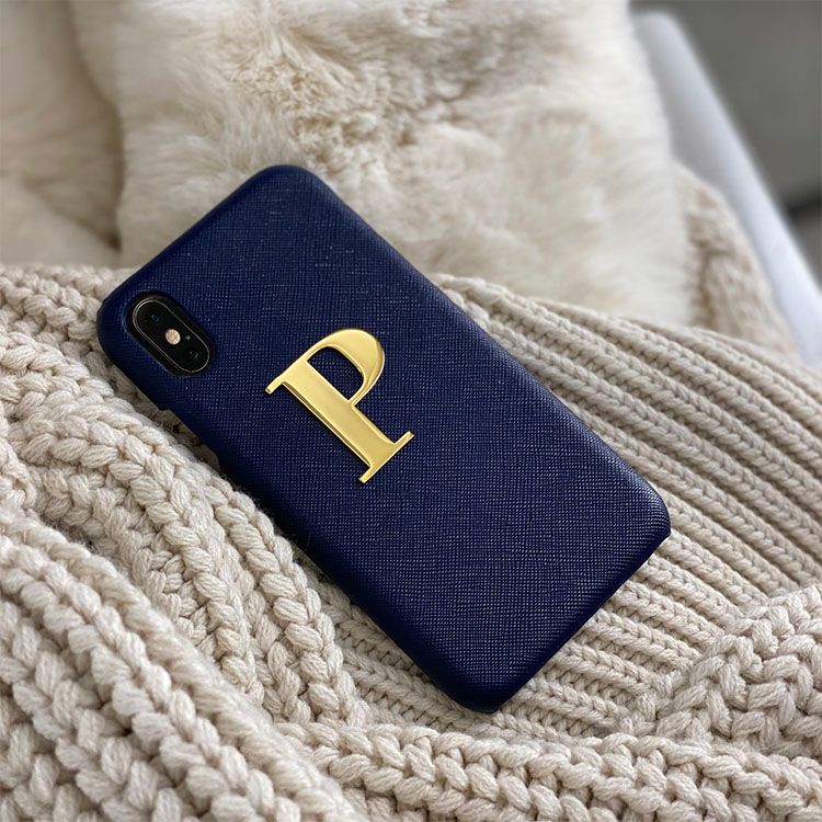 Navy Mobilcover med metal letter®