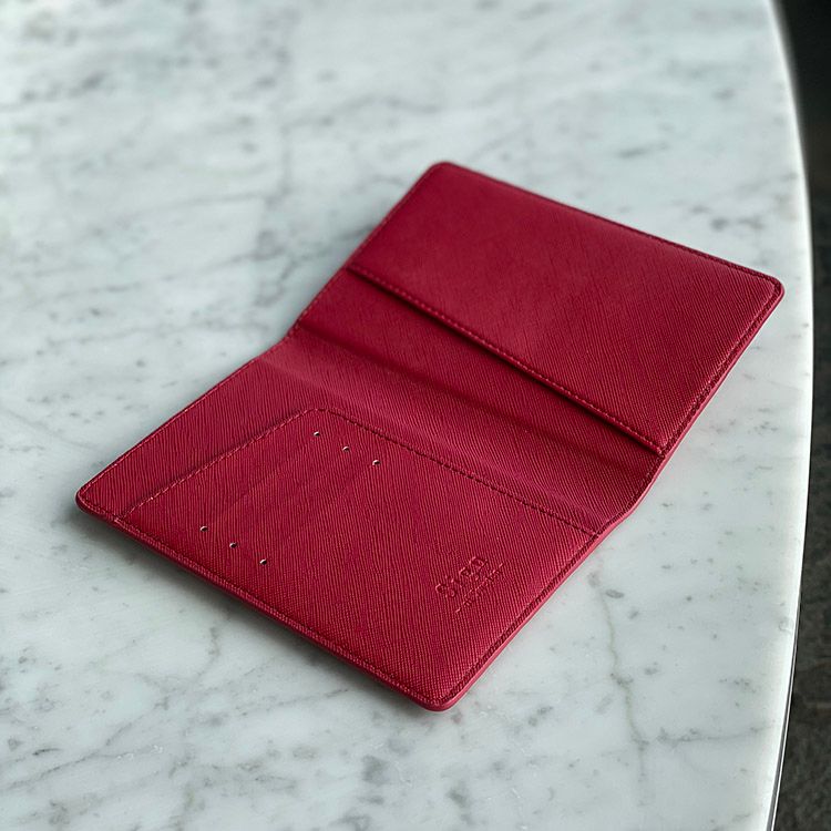 Red Saffiano Pas etui