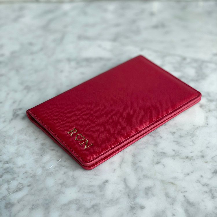 Red Saffiano Pas etui