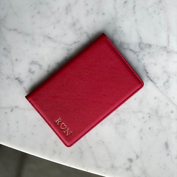 Red Saffiano Pas etui
