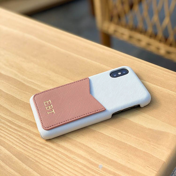 White mobilcover med kortholder