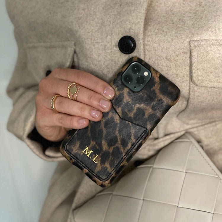 Leopard mobilcover med kortholder