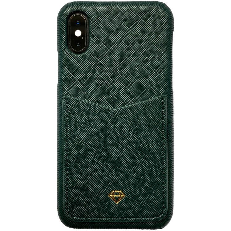Dark green mobilcover med kortholder