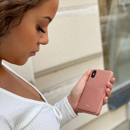 Cloudy Pink mobilcover med kortholder