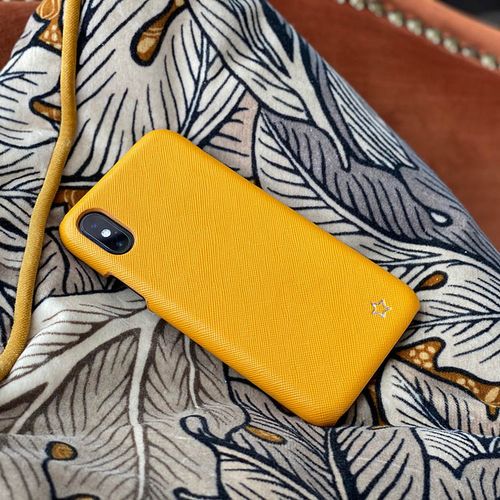Yellow mobilcover med navn