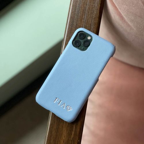 Baby Blue mobilcover med navn
