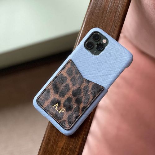 Baby blue mobilcover med kortholder