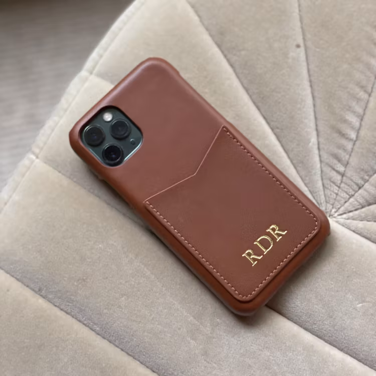 Brown Smooth mobilcover med kortholder