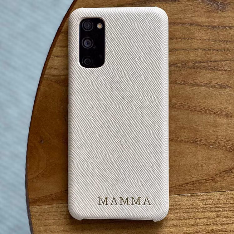 Samsung Beige mobilcover med navn