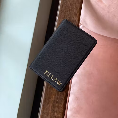 Black saffiano Pas etui