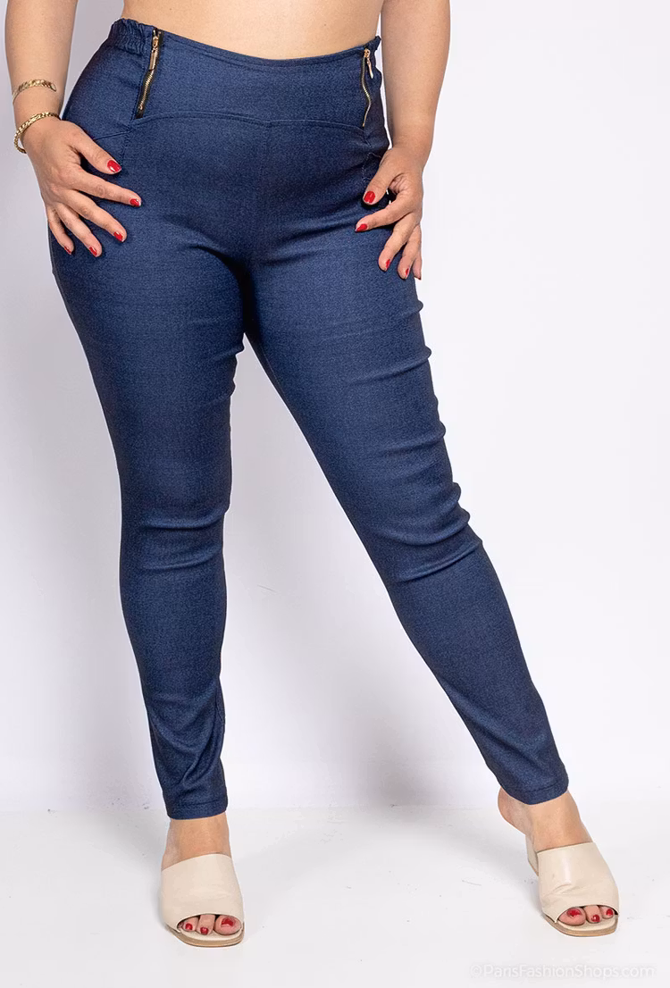 Byxa med dragkedja - 42/44 - Denim