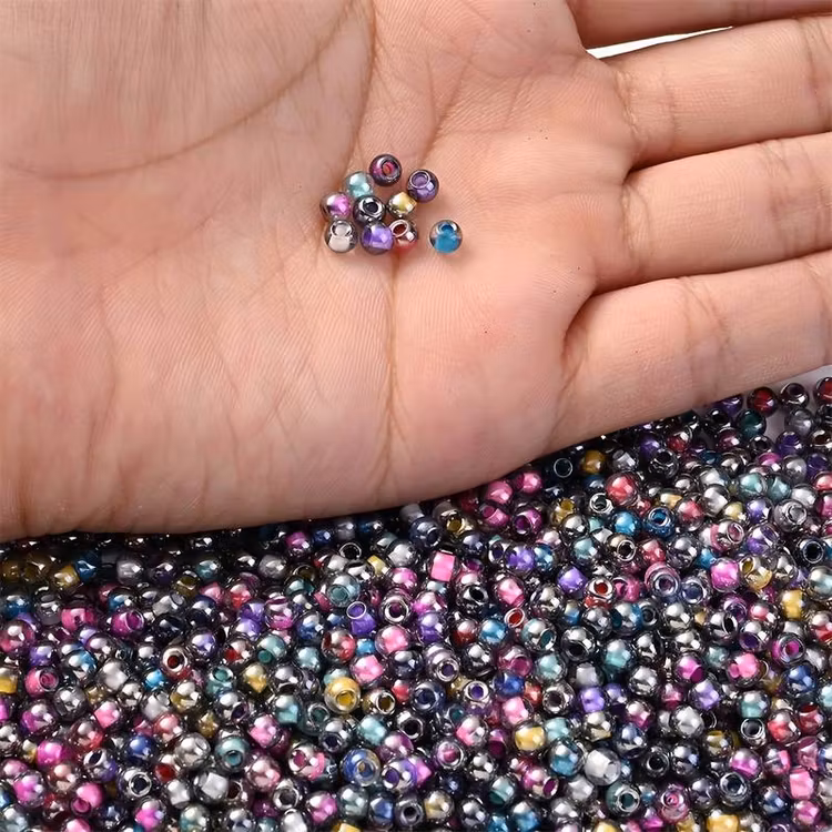 Seedbeads, rosa, 4mm - 100p