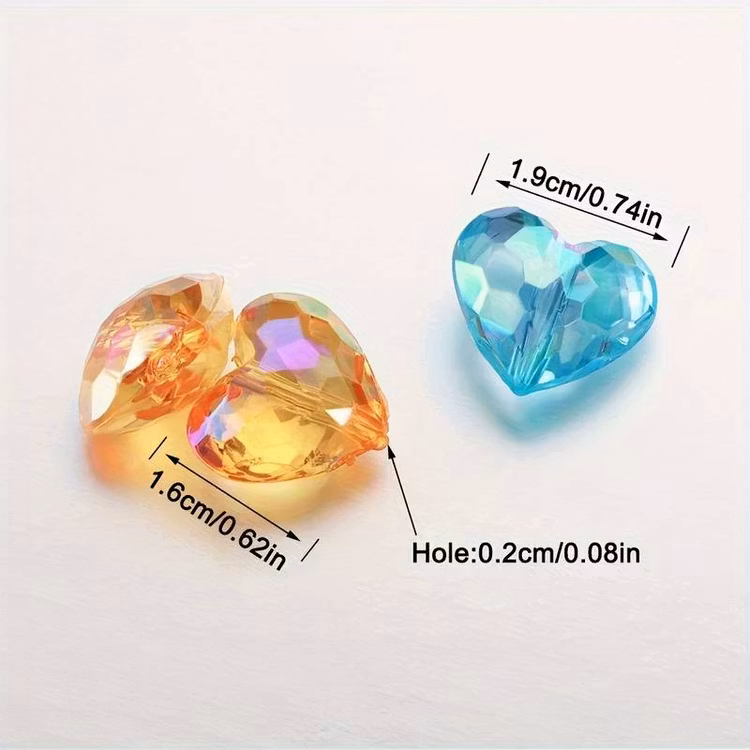 Akrylhjärta, orange, 16mm - styck
