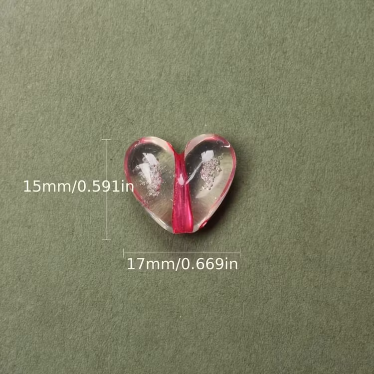 Bubbelhjärta, 15*17mm - rosa