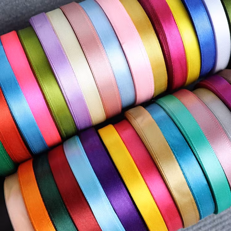 Satinband, svart - 10mm x 22m