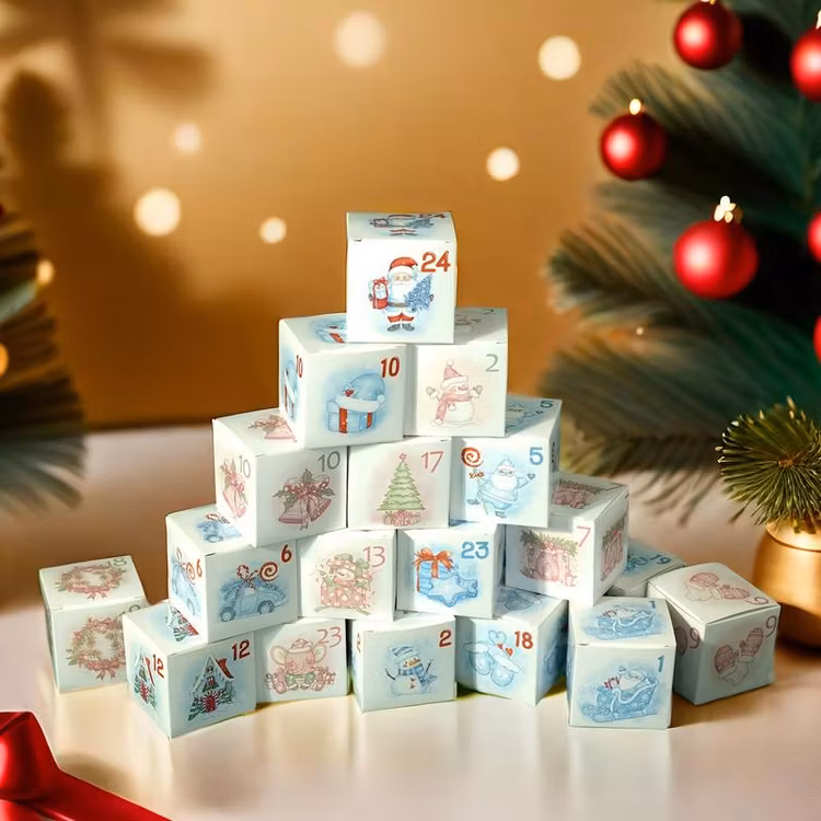 Julkalender, ENDAST LÅDOR - blå