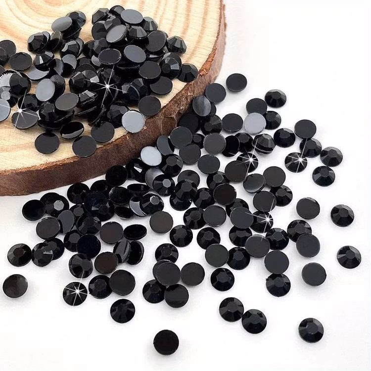 Rhinestones, 6mm, svart - 1000st