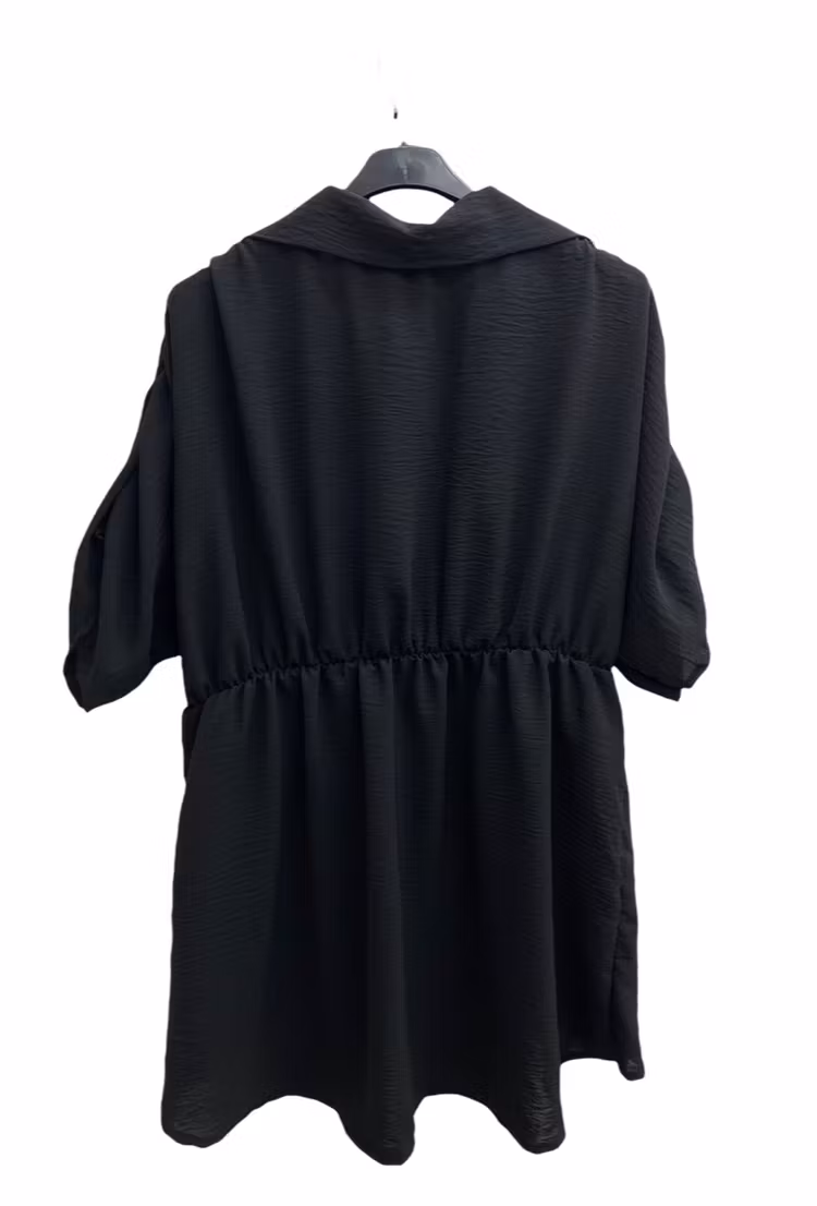 Blus med resår - 50/52 - Svart