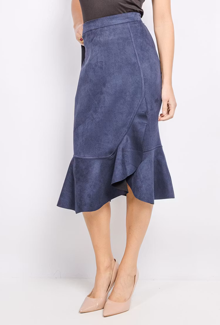 Kjol i mocka - 54/56 - Jeans