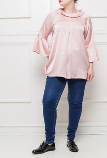 Blus med krage - 54/56 - Rosa