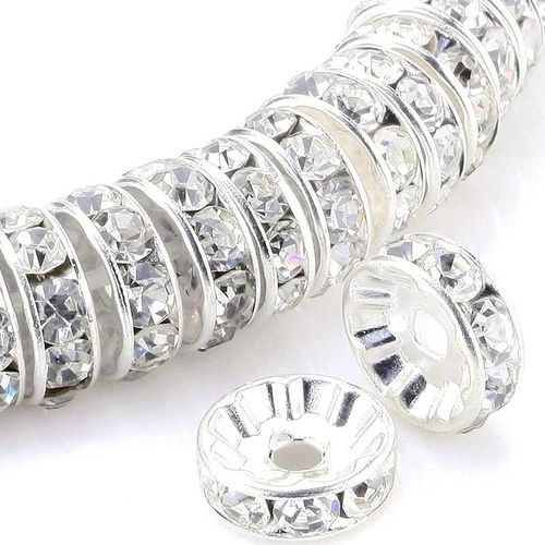 Strassrondell, silver, 8mm - 50p