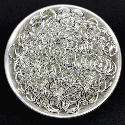 Bindring, silver - 10mm, 50st