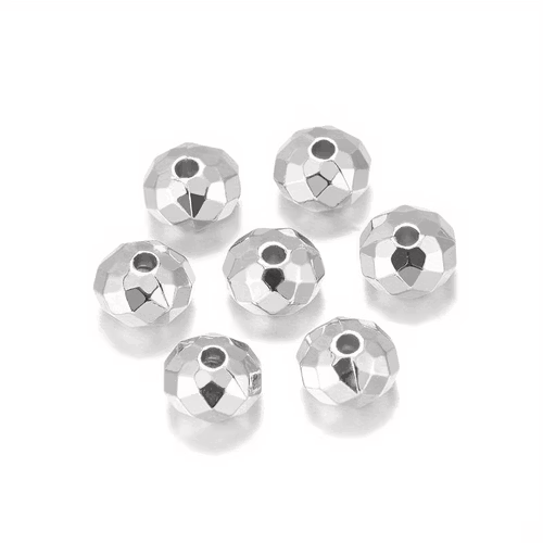 Fascettpärla, 8mm - silver, 50st