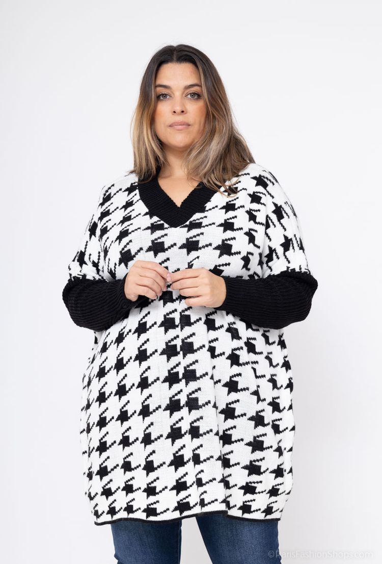 Tröja mönster - Onesize plus - Vit