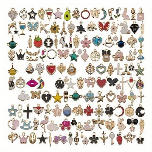 Mix av emaljerade berlocker - 30st