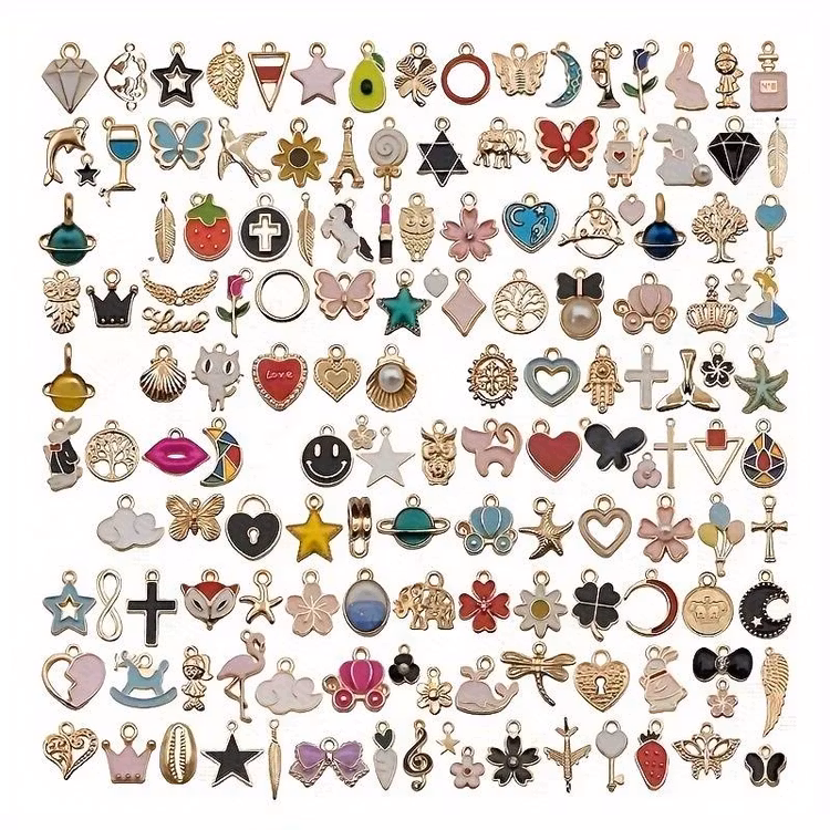 Mix av emaljerade berlocker - 30st