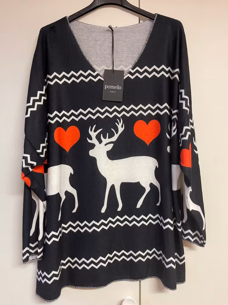 Tröja med ren och hjärta - Onesize